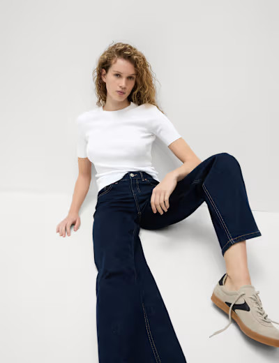 Cotton Rich Ribbed Slim Fit T-Shirt | Marks & Spencer (UK)