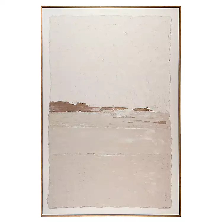 Beige and White Abstract Framed Canvas Art Print | Kirklands Home | Kirklands