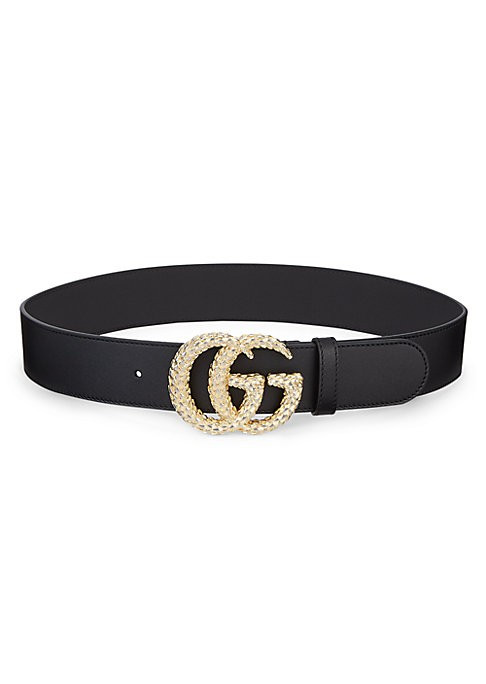 Gucci Women's GG Marmont Leather Belt - Black - Size 85 (34) | Saks Fifth Avenue