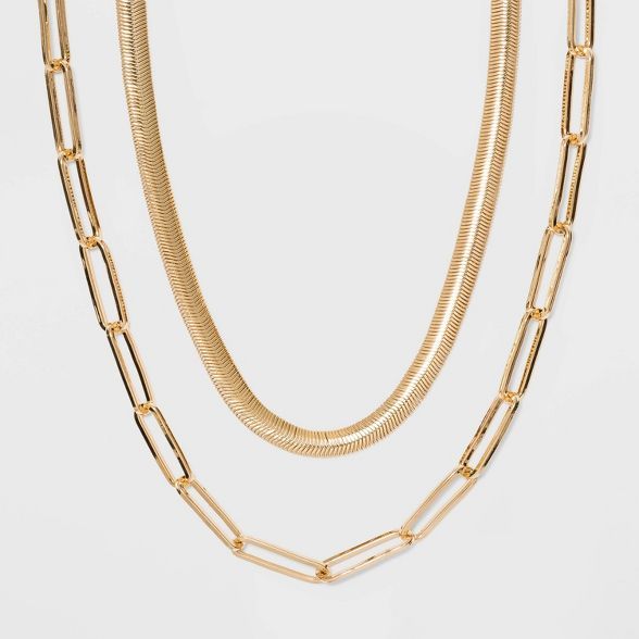 SUGARFIX by BaubleBar Modern Statement Necklace Set - Gold | Target