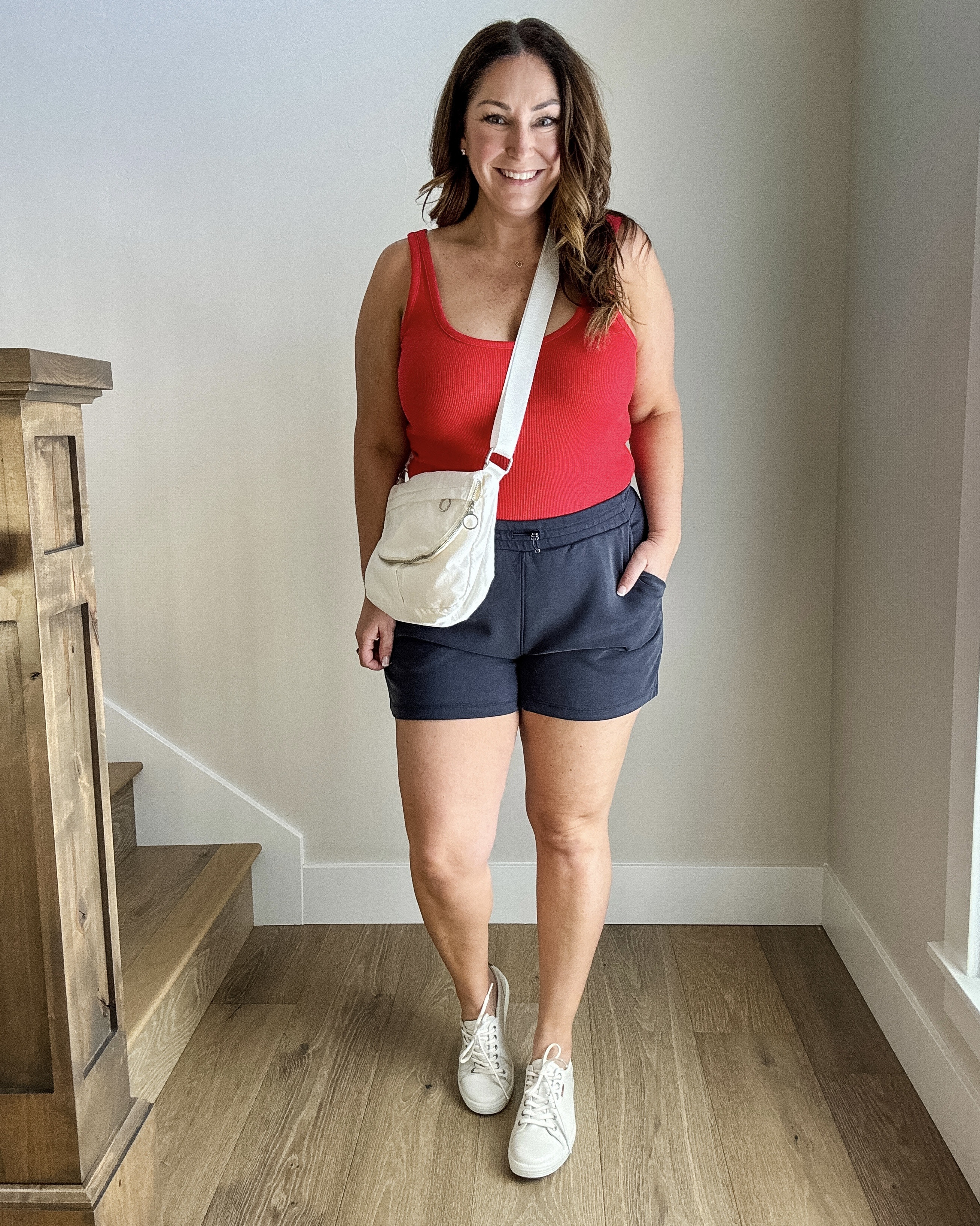 Red White and Blue Patrotic Summer Casual Outfit #oldnavyfashion #memorialdayoutfit //Wearing tank tts, L and shorts size up, XL 

 

#LTKSeasonal #LTKMidsize #LTKFindsUnder50
