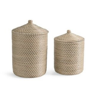 Margot Lidded Baskets, Set of Two | Grandin Road