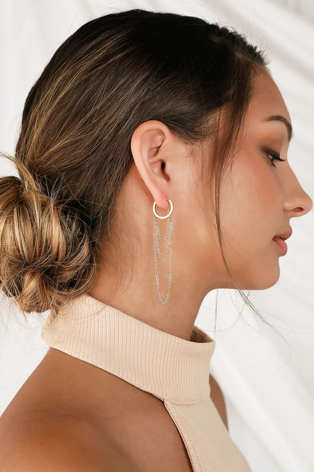 Zoe Gold Mini Chain Hoop Earrings | Lulus (US)