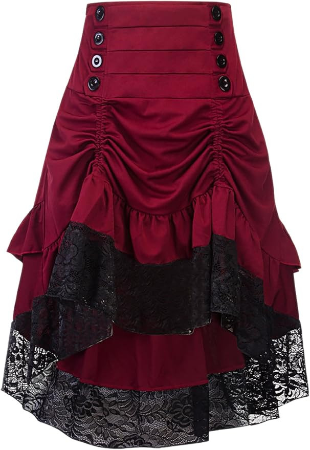 Alivila.Y Fashion Womens Gothic Steampunk Skirt Asymmetrical High Low Dress | Amazon (US)