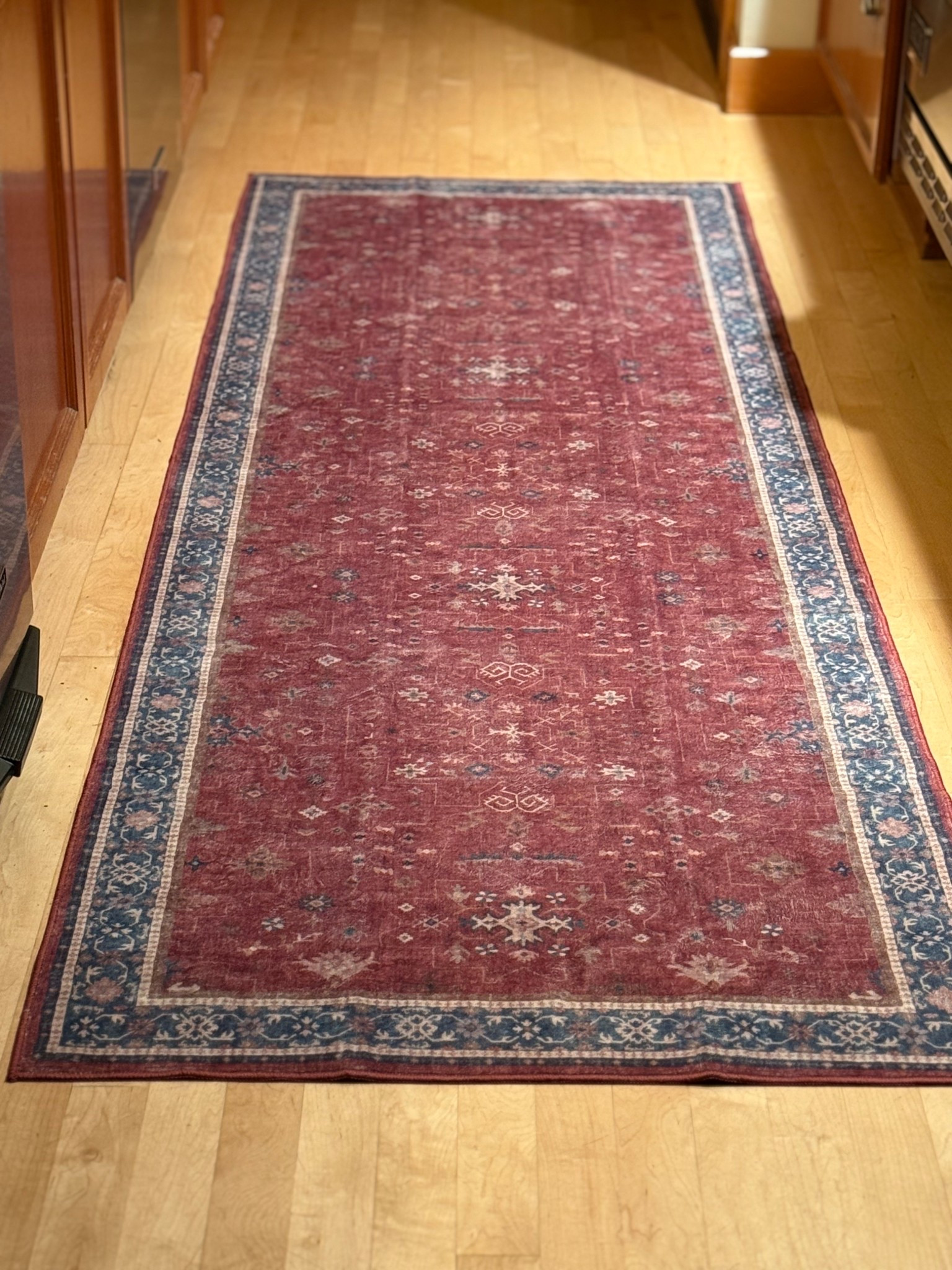 Just arrived in time for Thanksgiving!
2’6” x 8’ washable kitchen sink rug. Non-slip.  Perfect for the spot, adding color and warmth to the room. 

#LTKHome #LTKFindsUnder100 #LTKFindsUnder50