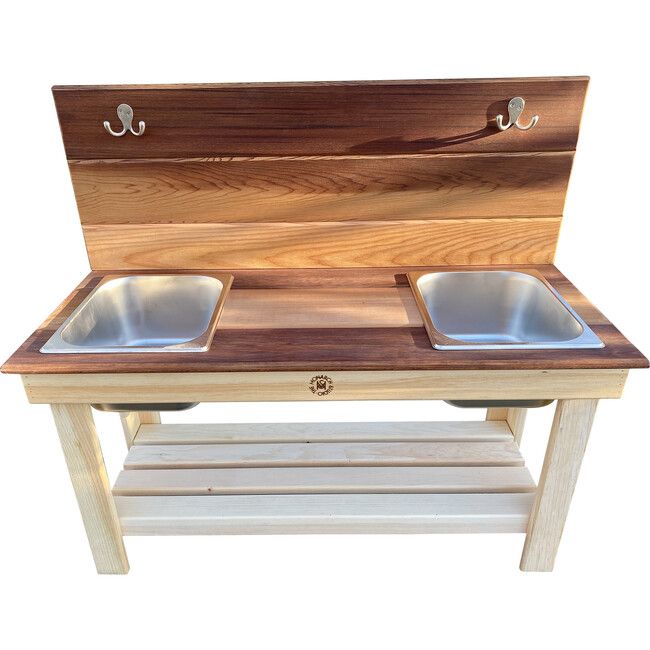 Cedar Mud Kitchen - Double Sink With Tung Oil | Maisonette