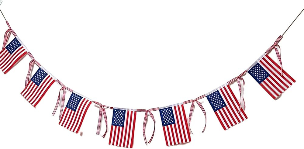 Songye 4th of July Decorations 10FT Patriotic Bunting Banner, Red White Blue Stars Stripes Hangin... | Amazon (US)