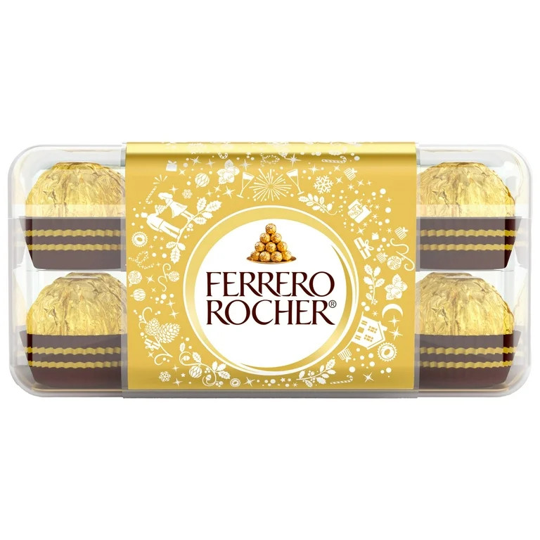 Ferrero Rocher, 16 Count, Premium Gourmet Milk Chocolate Hazelnut, Individually Wrapped Chocolate... | Walmart (US)