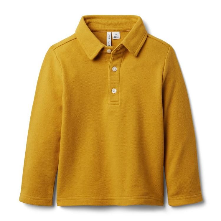 The Long Sleeve Pique Polo | Janie and Jack