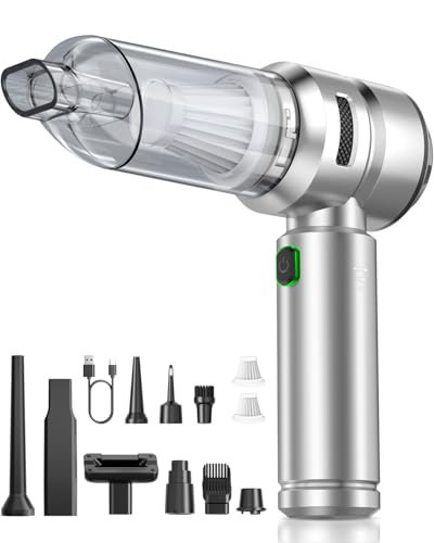 VNOST Car Vacuum,3 Suction Modes,Portable Mini Cordless Cleaner with 24000pa Suction Power,Type-C Charge,Handheld Vacuum for Home,Car,Birthday Gifts for Men Dad Husband (Starlight Bright Silver) | Amazon (US)
