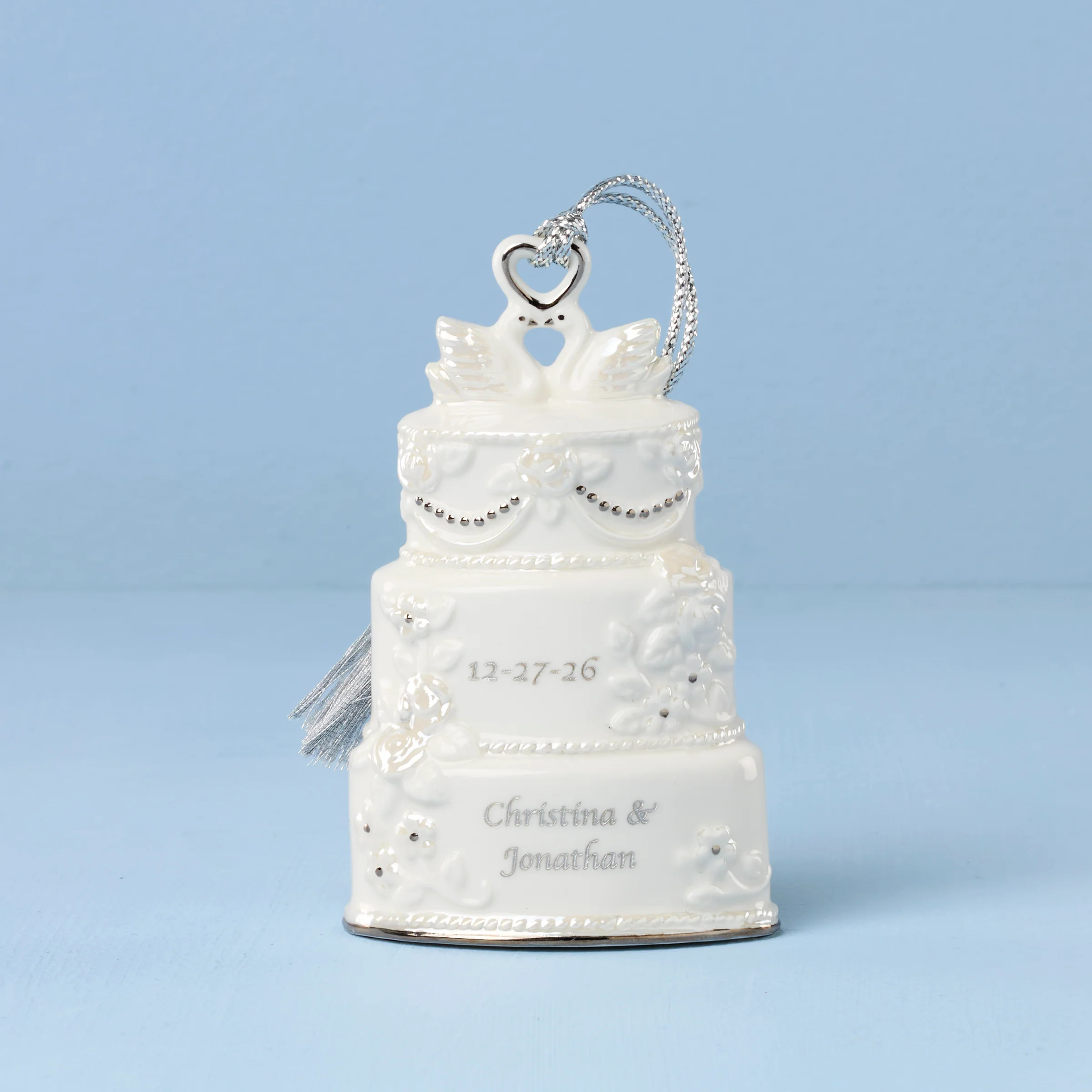 Personalized Celebrate Love Wedding Cake Ornament | Lenox