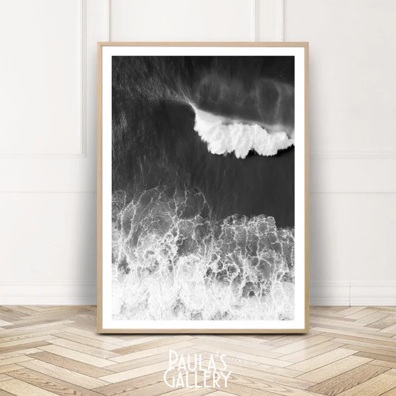 Surf Art Surf Print Ocean Wave Photography Wall Art Black | Etsy | Etsy (US)