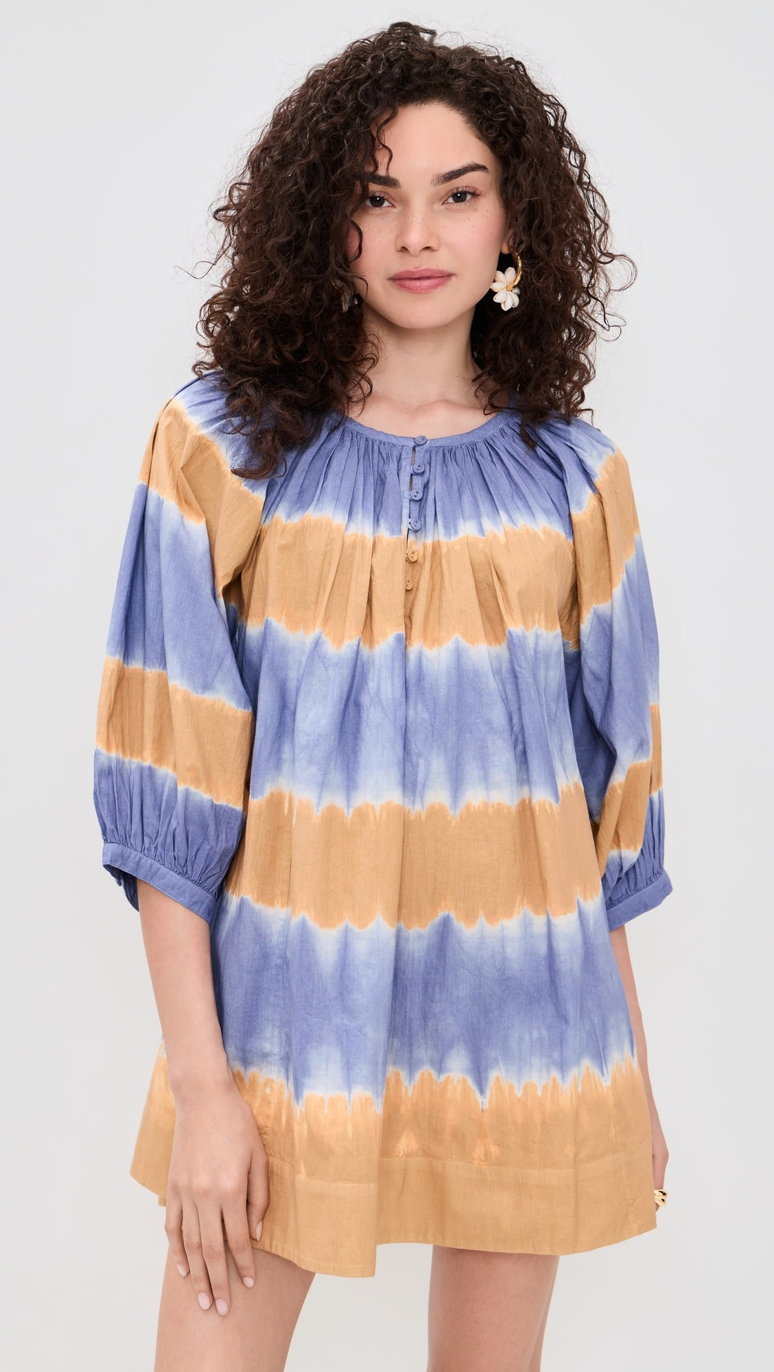 Shirred Half Placket Mini Dress | Shopbop