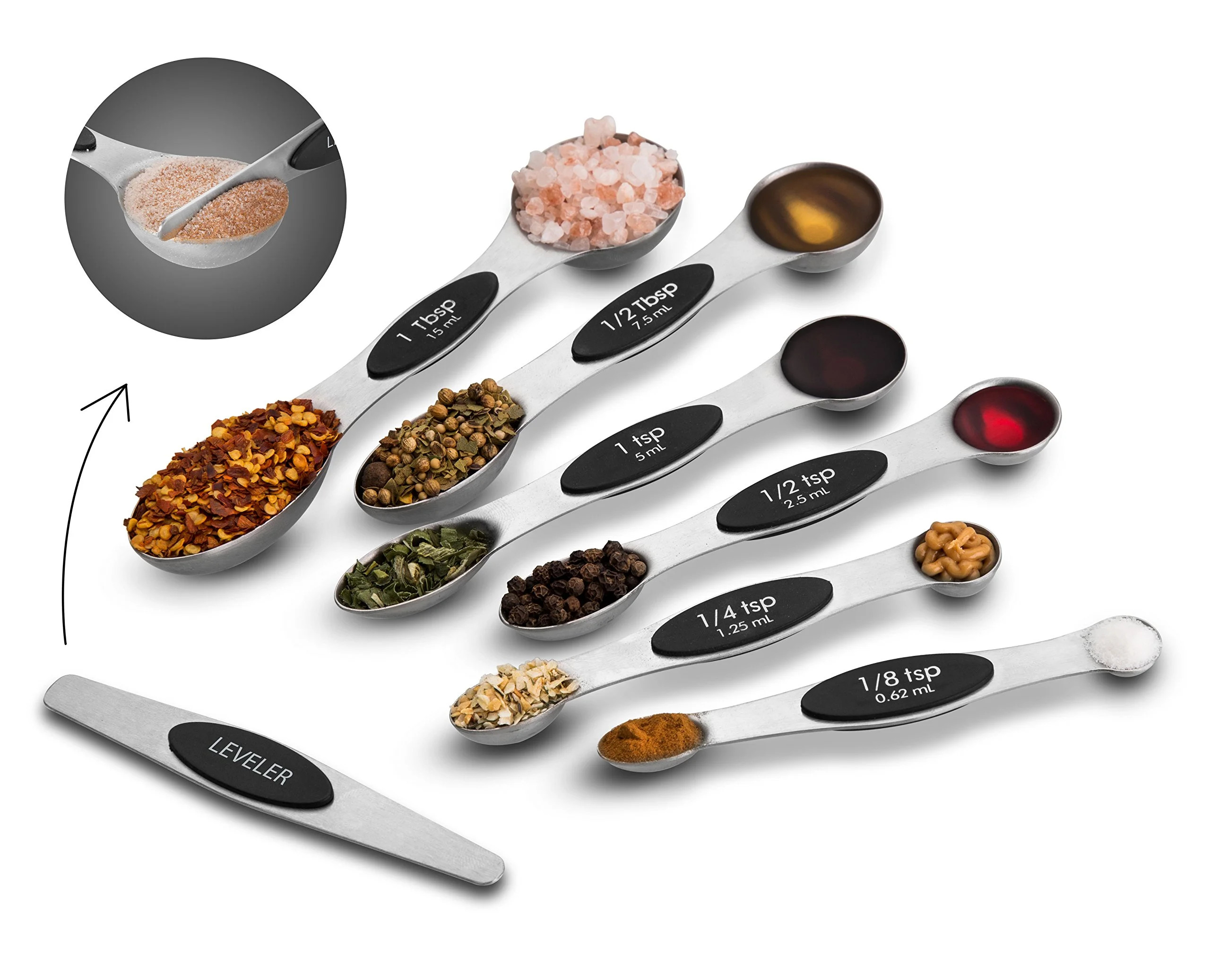 Sperric Magnetic Measuring Spoons - Dual Sided Stainless Steel Kitchen Spoon Set for Chef and Bak... | Walmart (US)