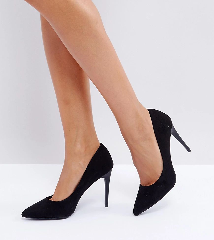 New Look High Heel Suedette Court Shoe-Black | ASOS (Global)