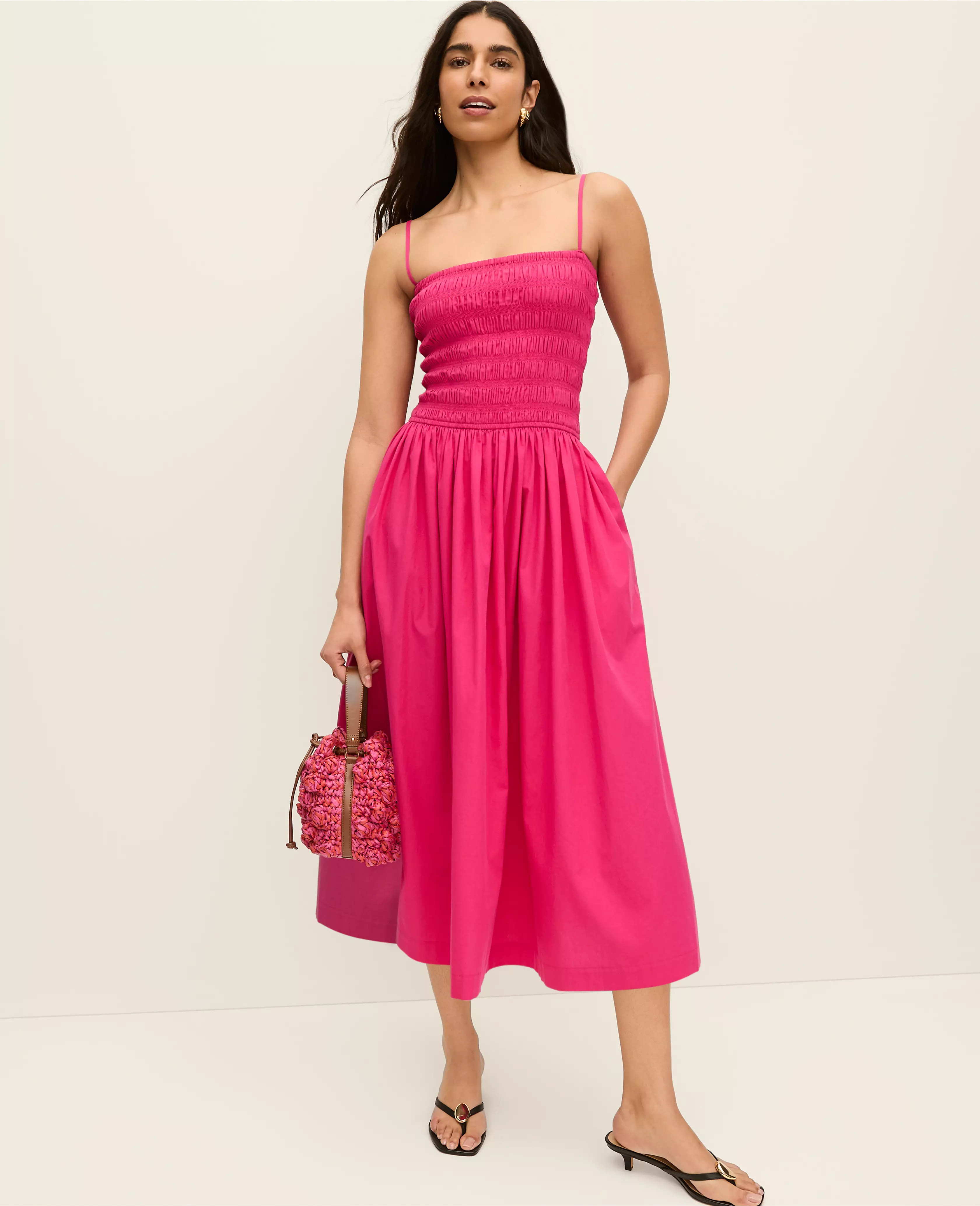 Smocked Flare Maxi Dress | Ann Taylor