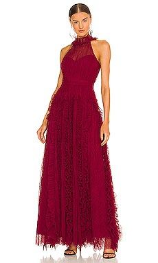 BCBGMAXAZRIA Tulle Gown in Deep Cranberry from Revolve.com | Revolve Clothing (Global)