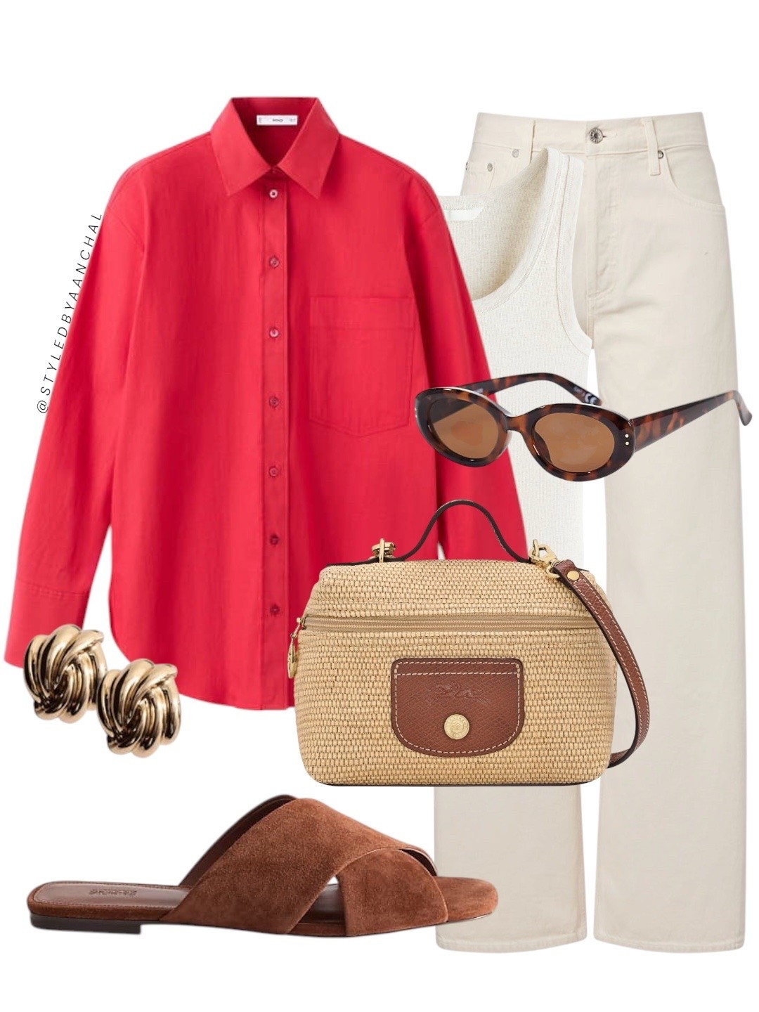 Red button down shirt outfit


Red shirt
Mango
Raffia bag
Longchamp bag
Tan sandals
Asos 
Gold knot earrings 
Cream denim

#LTKsummer #LTKshoes #LTKstyletip