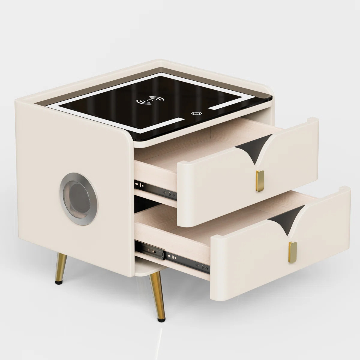 20"Smart nightstand with USB Wireless Charging, LED 3-Color Lights, and Bluetooth Speakers | Wayfair North America