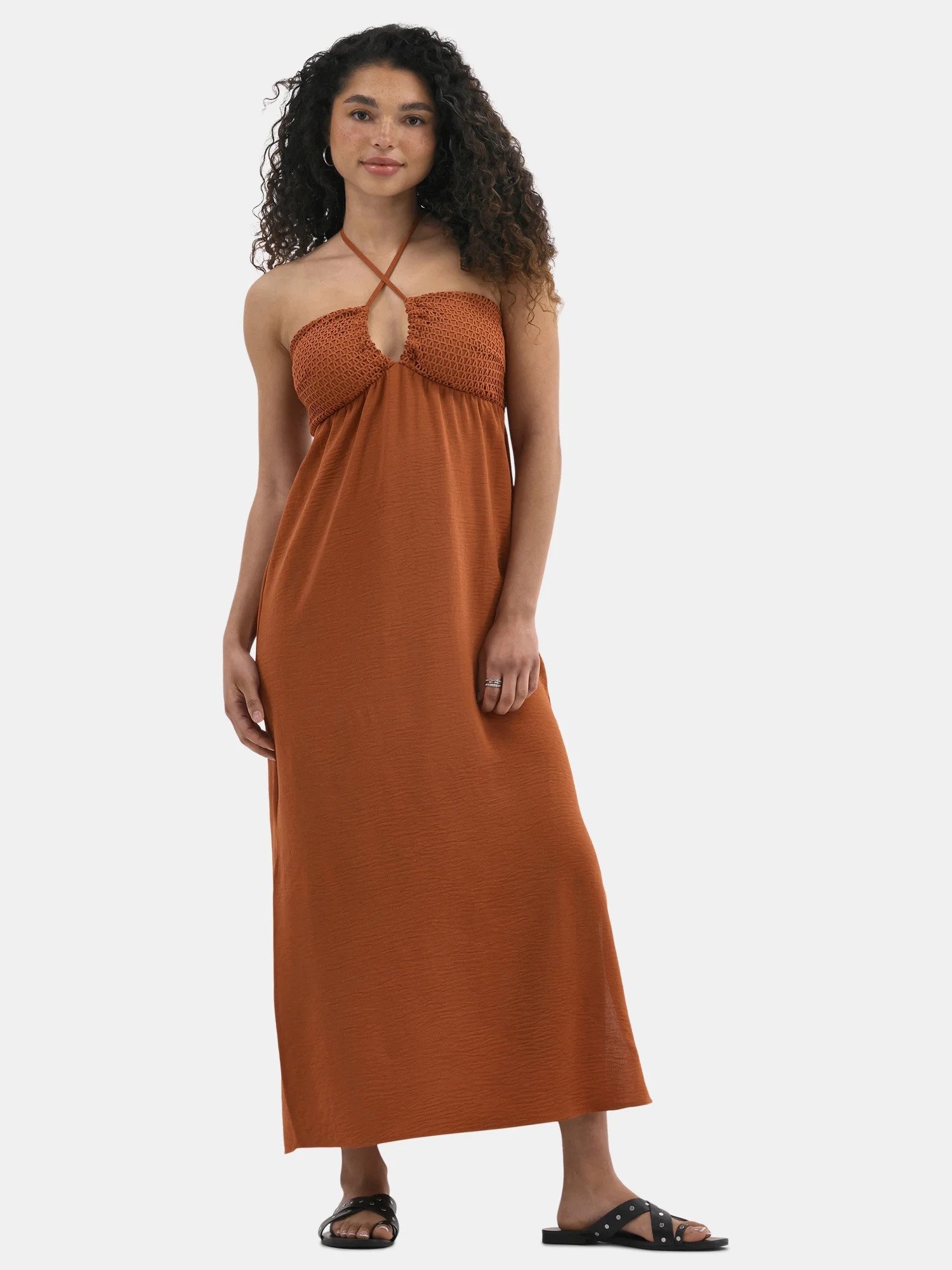 No Boundaries Halter Maxi Dress, Women's | Walmart (US)