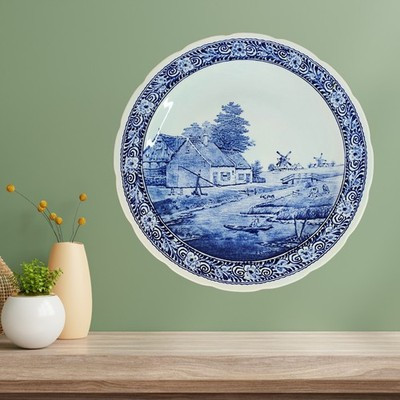 1940s Large Delfts Boch Belgium Blue Windmill Holland Charger Plate Royal Sphinx | eBay | eBay US