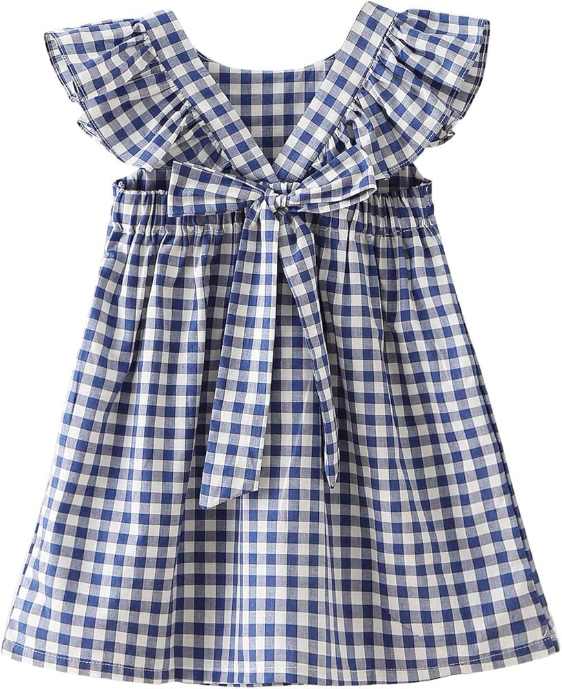 Zanie Kids Baby Girl Dress Short Sleeves A Line Clothing Newborn Summer Playwear Infant Cotton Cute  | Amazon (US)