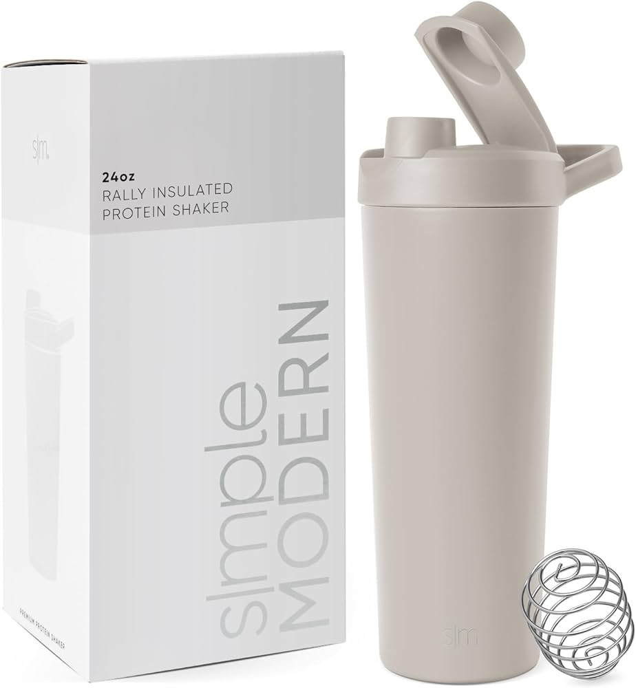 Simple Modern Stainless Steel Shaker Bottle with Ball 24oz | Metal Insulated Cup for Protein Mixe... | Amazon (US)