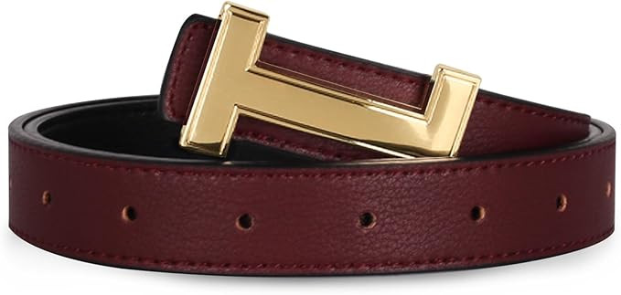 Women's Belts with Gold Buckle, Fashion Waist Band, Elegant Ladies' Belt, Gift for Women | Amazon (US)