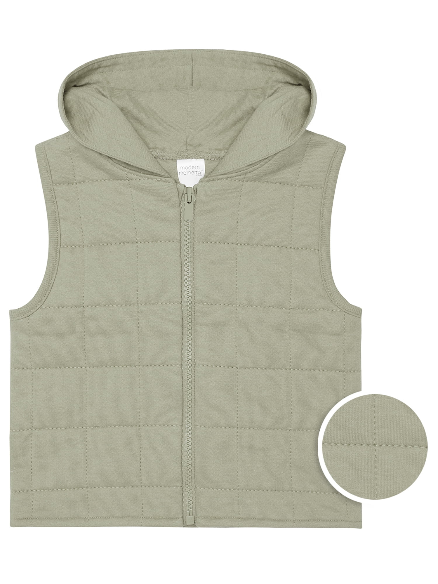 Modern Moments by Gerber Baby and Toddler Boy Quilted Hooded Zip Vest, Sizes 12M-5T - Walmart.com | Walmart (US)