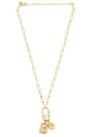 petit moments Carabiner Initial Charm Necklace in Gold from Revolve.com | Revolve Clothing (Global)
