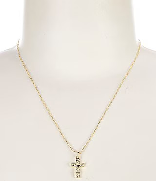 Kendra Scott Gold Metal Cross Pendant Necklace - Gold | Dillard's