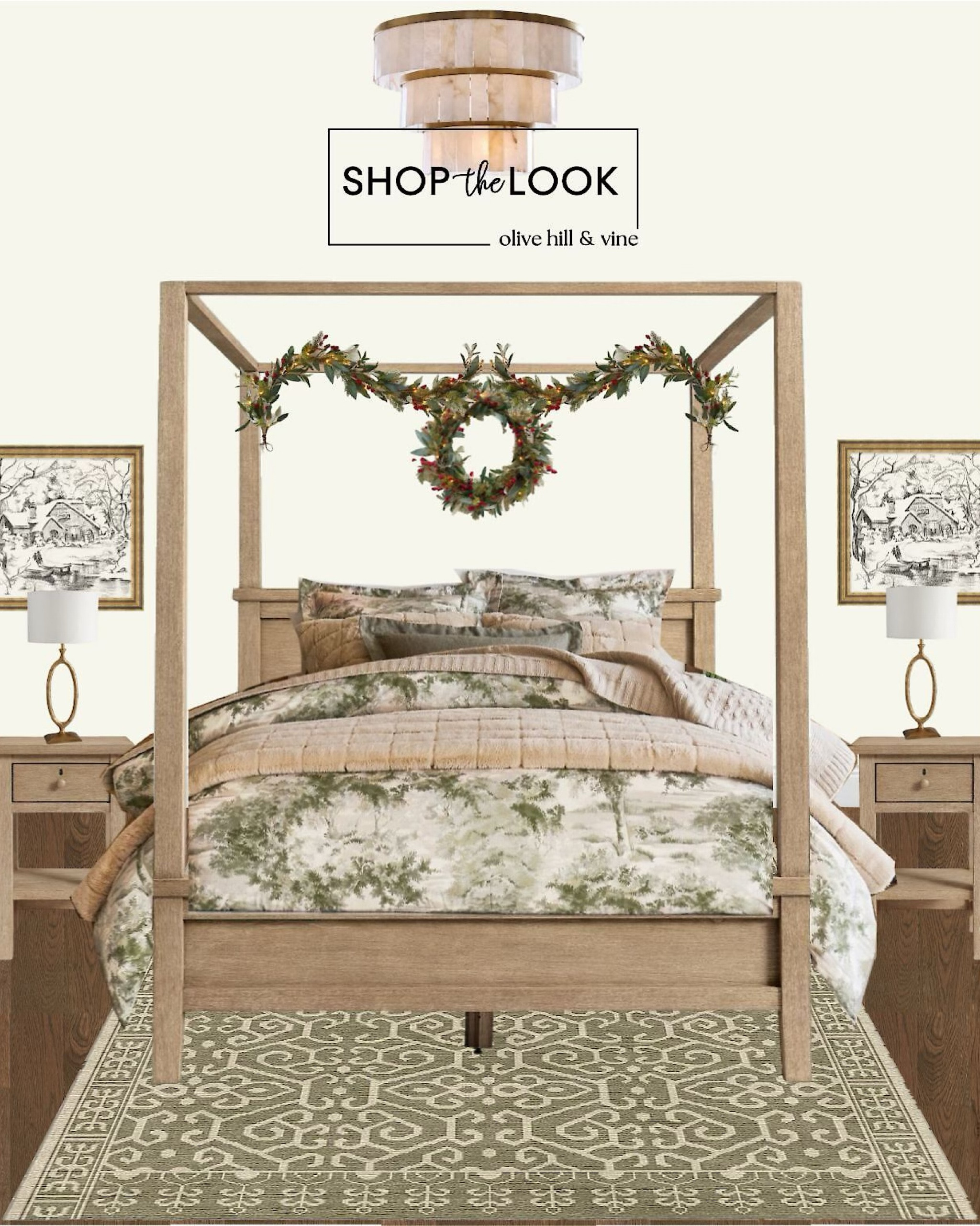Bring holiday charm to your bedroom with a luxurious green, blonde, and gold palette. These festive hues create a warm, inviting ambiance perfect for the season. Turn your space into a cozy retreat that captures the magic and sparkle of Christmas. 

#LTKSeasonal #LTKHoliday #LTKHome