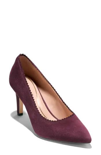 Cole Haan Bellport Pointed Toe Pump in Black Garnet Suede at Nordstrom Rack, Size 8.5 | Nordstrom Rack