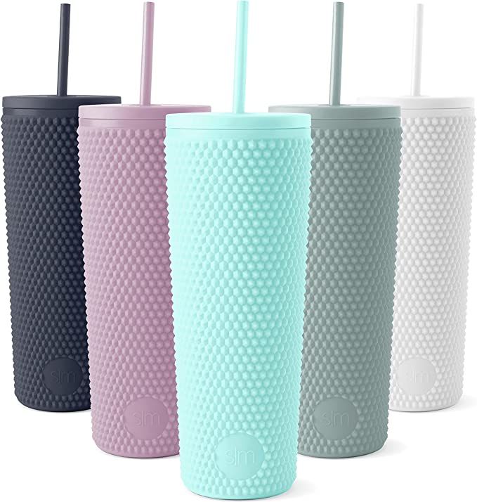 Simple Modern Plastic Matte Studded Tumbler with Lid and Straw | Reusable BPA Free Iced Coffee Cu... | Amazon (US)