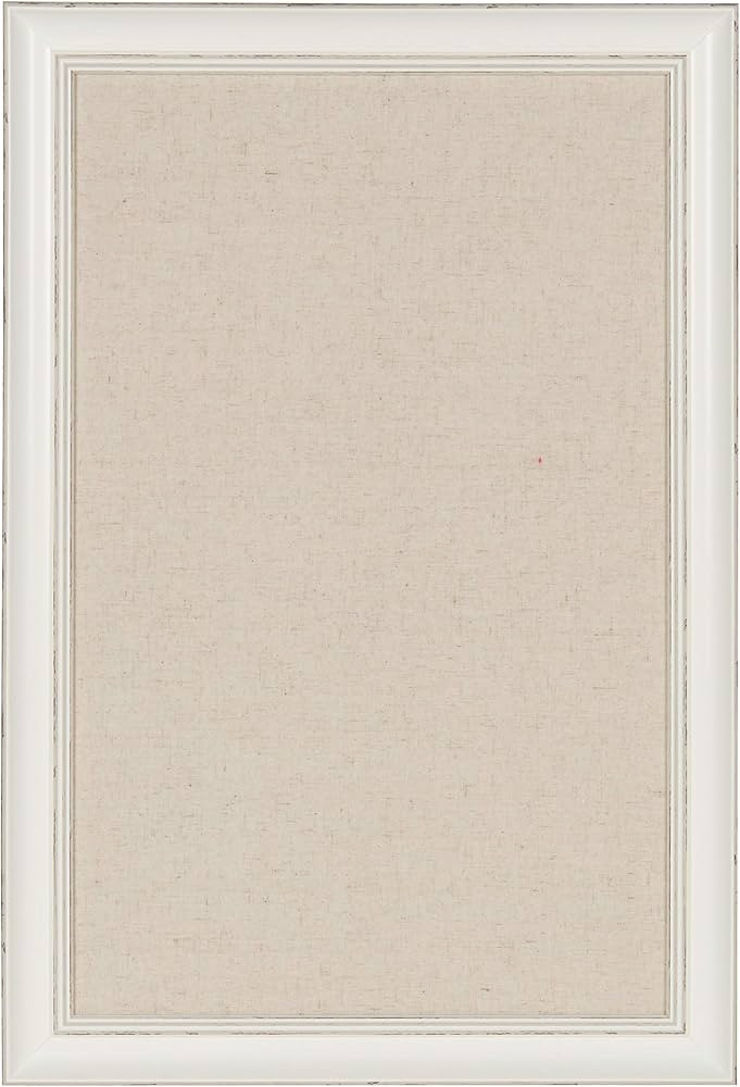 DesignOvation Macon Framed Linen Fabric Pinboard, 18x27, Soft White | Amazon (US)