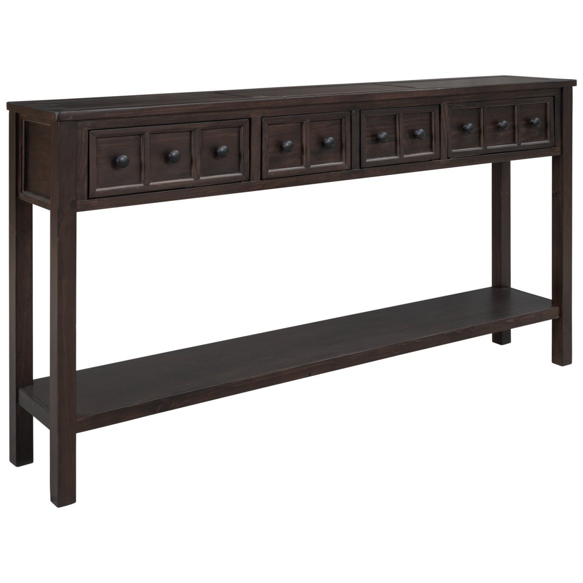 Console Table, Console Tables for Entryway with 4 Drawers and Open Storage Shelf, 60" Long Sofa T... | Walmart (US)