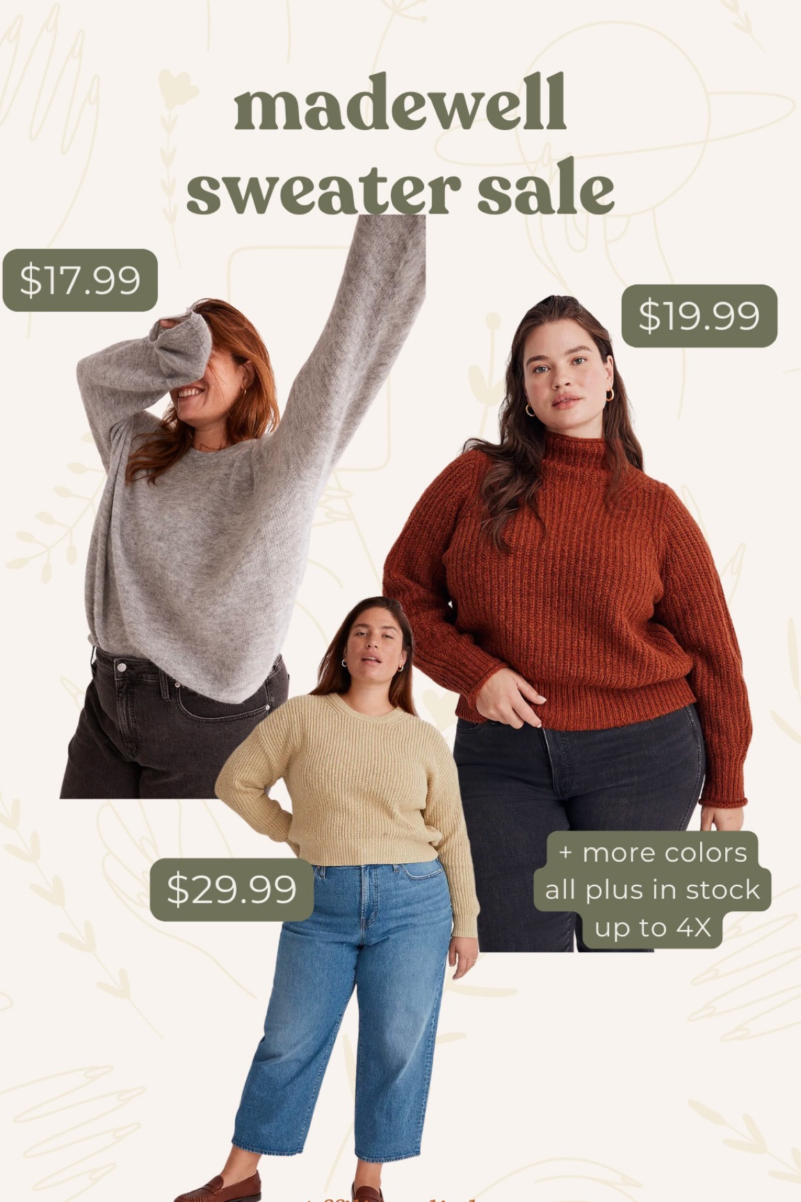 Plus size sweater sale at madewell! 

#LTKsalealert #LTKstyletip #LTKSeasonal