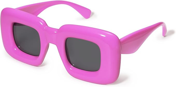 VANLINKER Cute Square Inflated Sunglasses for Women Men Trendy Chunky Glasses Retro Thick Frame F... | Amazon (US)