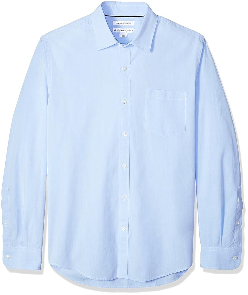 Amazon Essentials Men's Slim-Fit Long-Sleeve Poplin Shirt | Amazon (US)