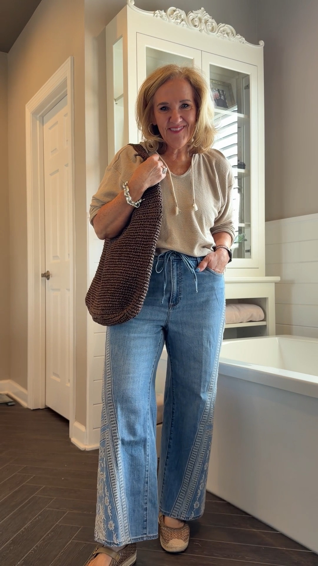 Jeans size 1.0 they’re a cropped length I’m 5’3"
Hoodie size medium 
Easy comfortable neutral outfits 

#LTKSaleAlert #LTKOver40 #LTKPetite