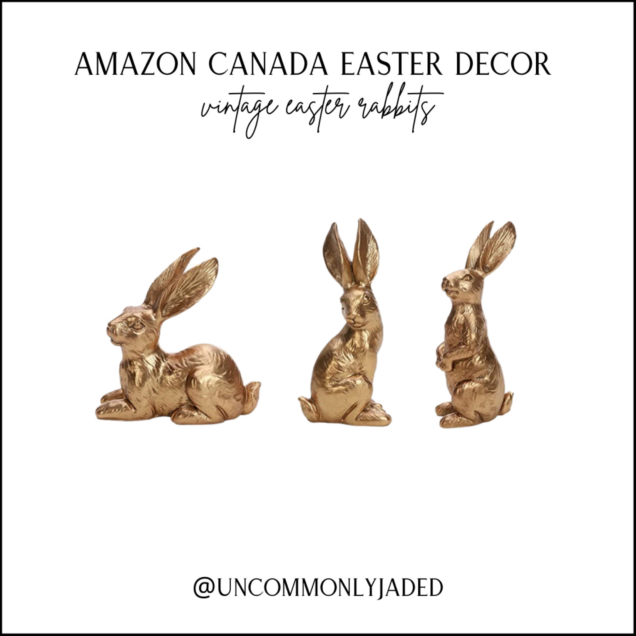E A S T E R / vintage Easter rabbit statues 

Amazon canada | Easter decor | gold bunny decor set | table decor | shelf decor | coffee table decor | living room | kitchen

#LTKhome #LTKstyletip #LTKSeasonal