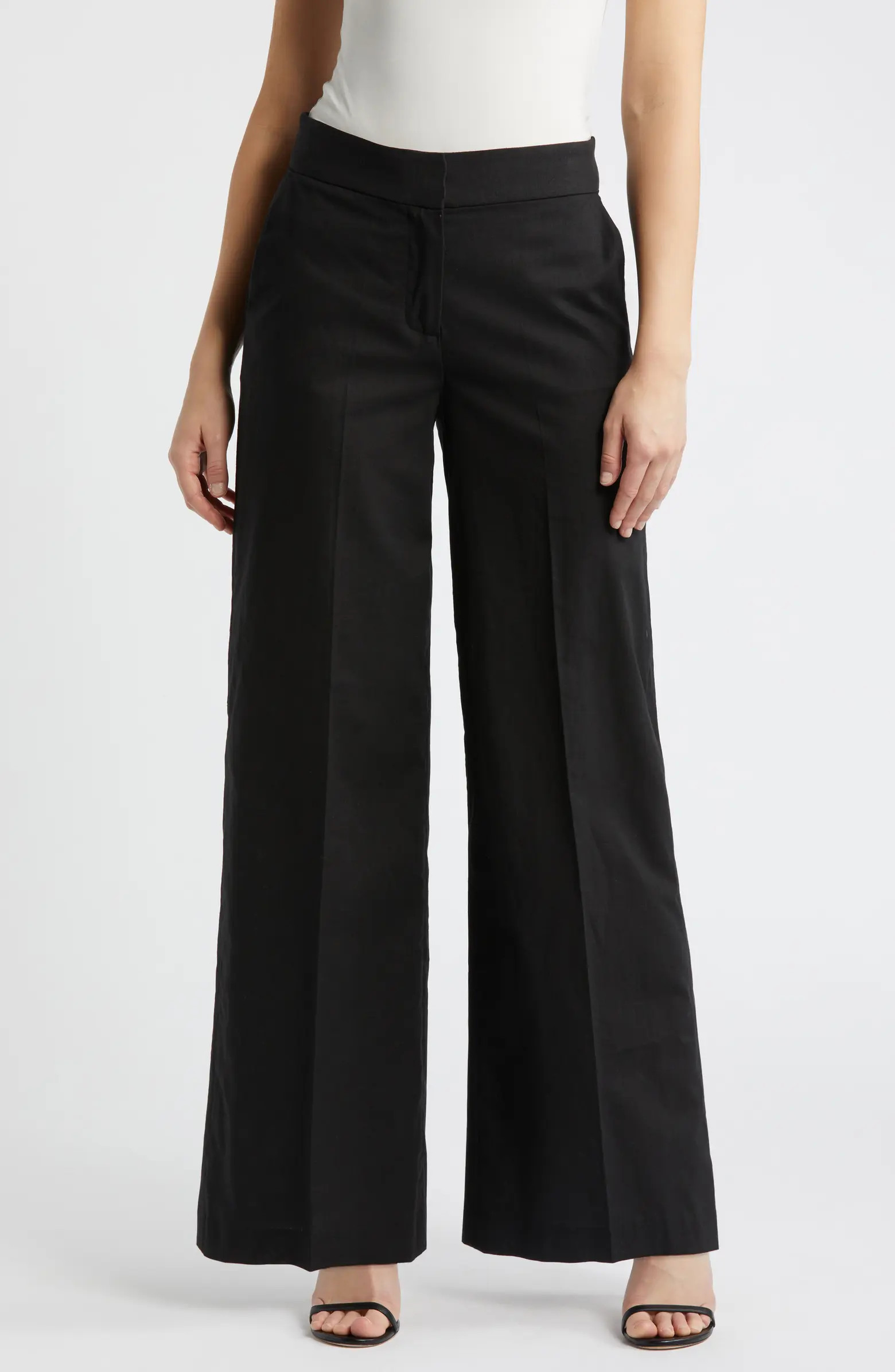 Wide Leg Linen Blend Pants | Nordstrom