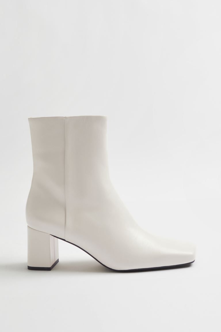 Squared Toe Leather Boots | H&M (UK, MY, IN, SG, PH, TW, HK)