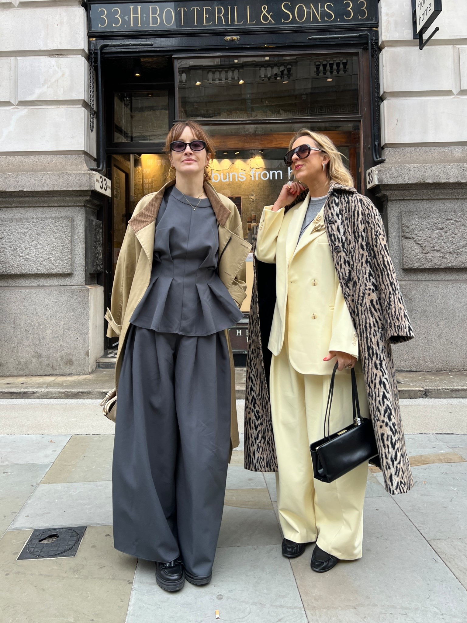 Asos arrange grey pleated set co-ord, Asos design lemon butter yellow suit, Rixo leopard coat. Asos and Sezane loafers, Verafied leather bag 

#LTKUK #LTKdayinmylife