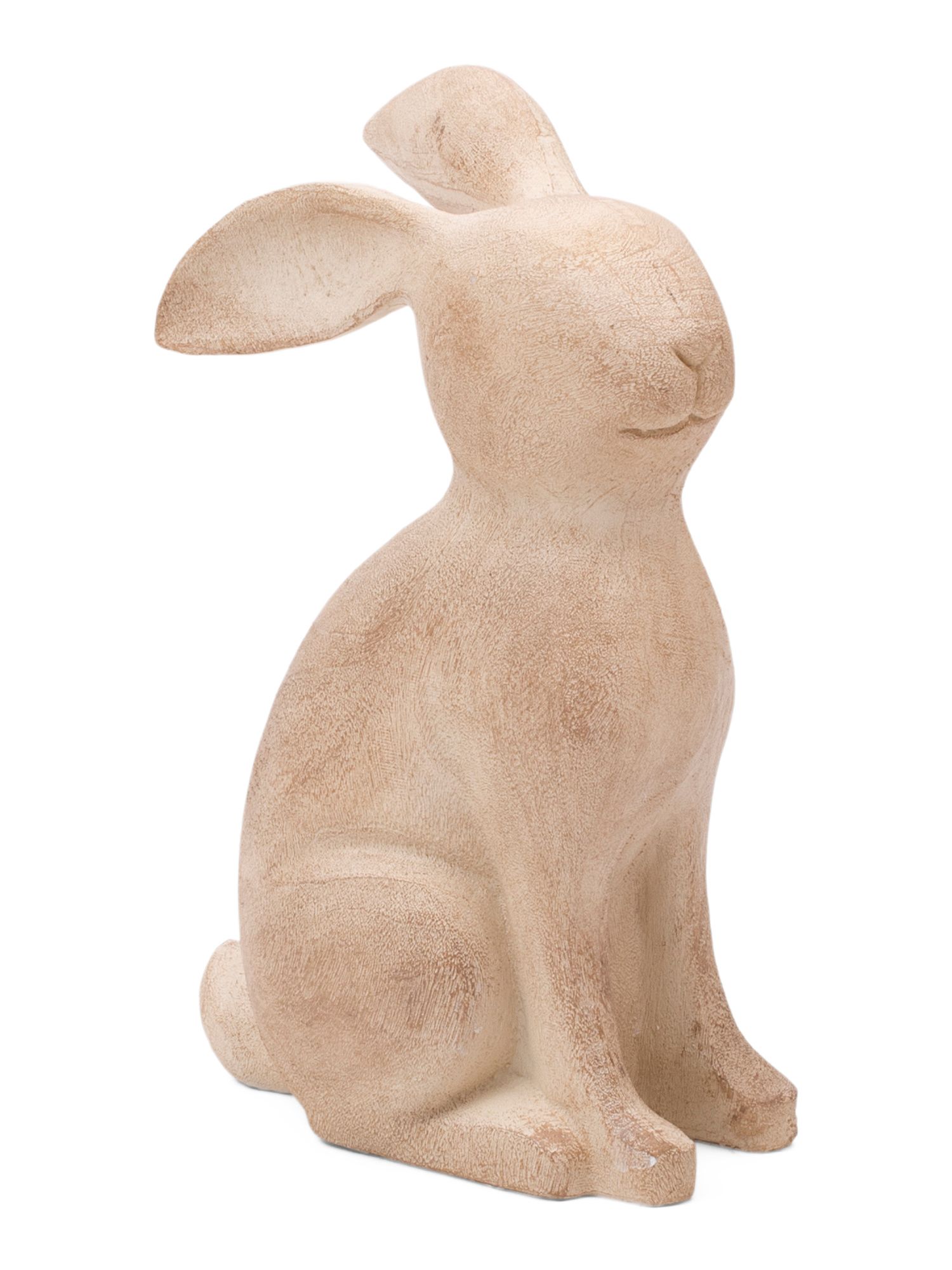 10in Resin Sitting Woodgrain Rabbit | TJ Maxx