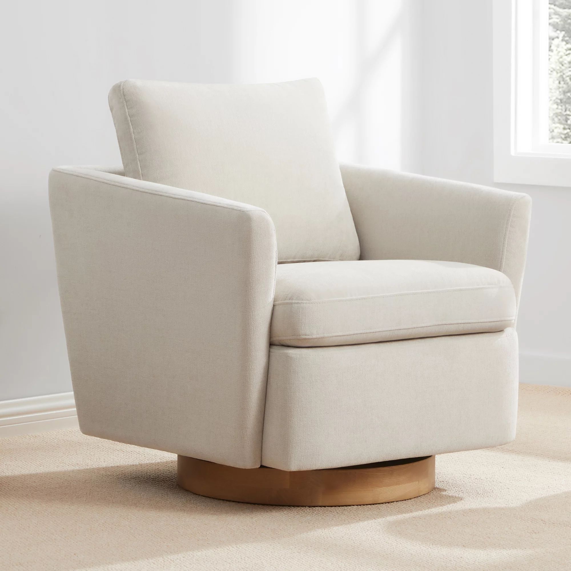 CHITA Modern Swivel Accent Chairs, Fabric in Cream White - Walmart.com | Walmart (US)
