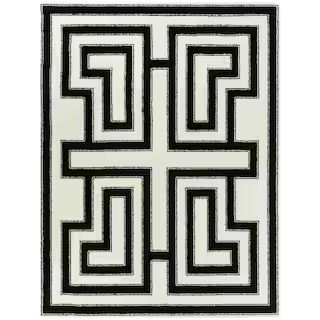 BALTA Vincent White 5 ft. x 7 ft. Art Deco Area Rug 3091445 - The Home Depot | The Home Depot
