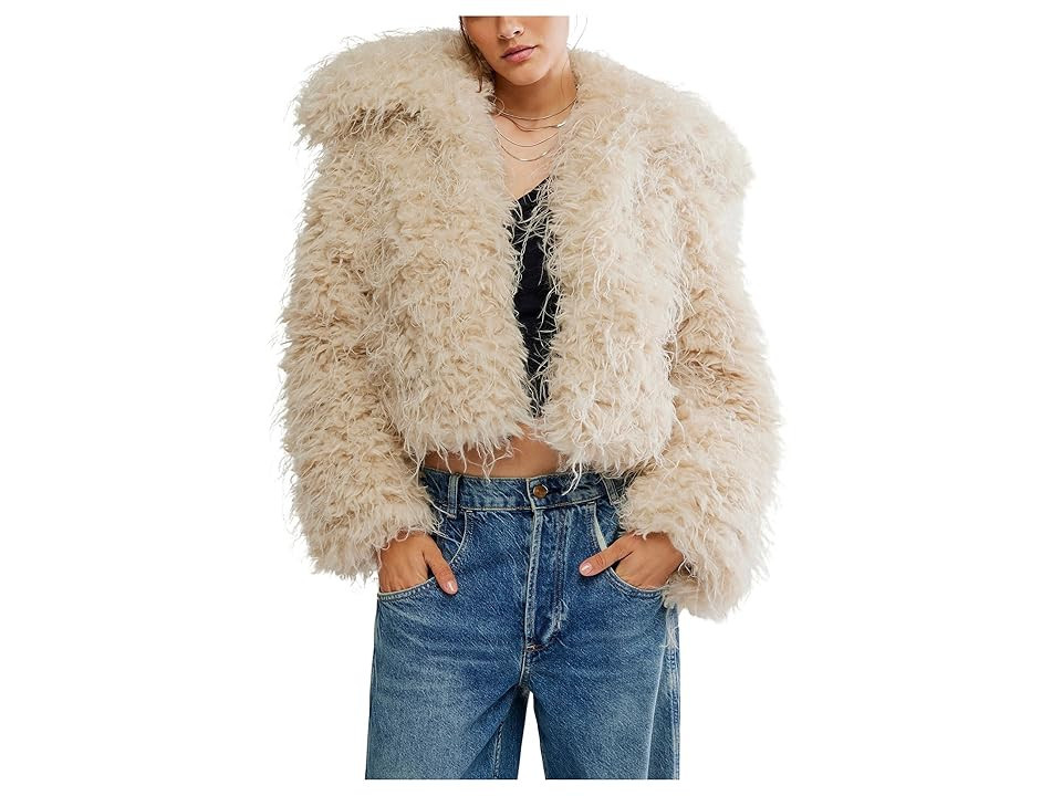 Free People Moonglow Fur Women's Coat Tea : XL (Women's 16), Polyester/Wool | Zappos