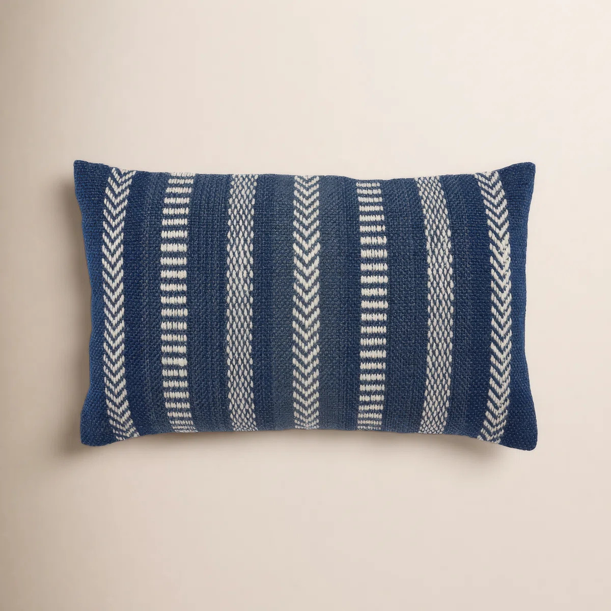 This globally-inspired indoor/outdoor lumbar pillow combines varied textures, geometric embroider... | Wayfair North America