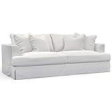 Sunset Trading Newport Slipcovered Sofas, Large 94" Wide Stationary, White | Amazon (US)